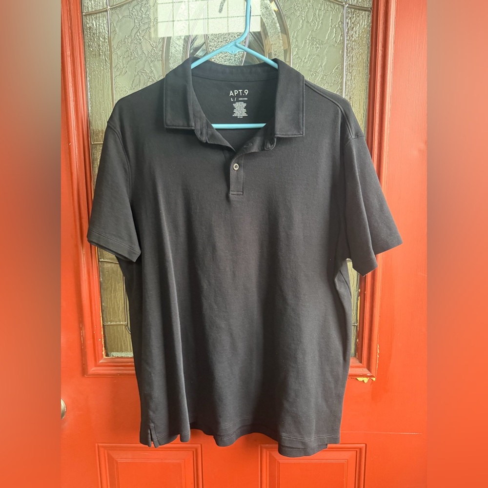 Apt. 9 Men’s Black Polo Shirt with Classic Collar
